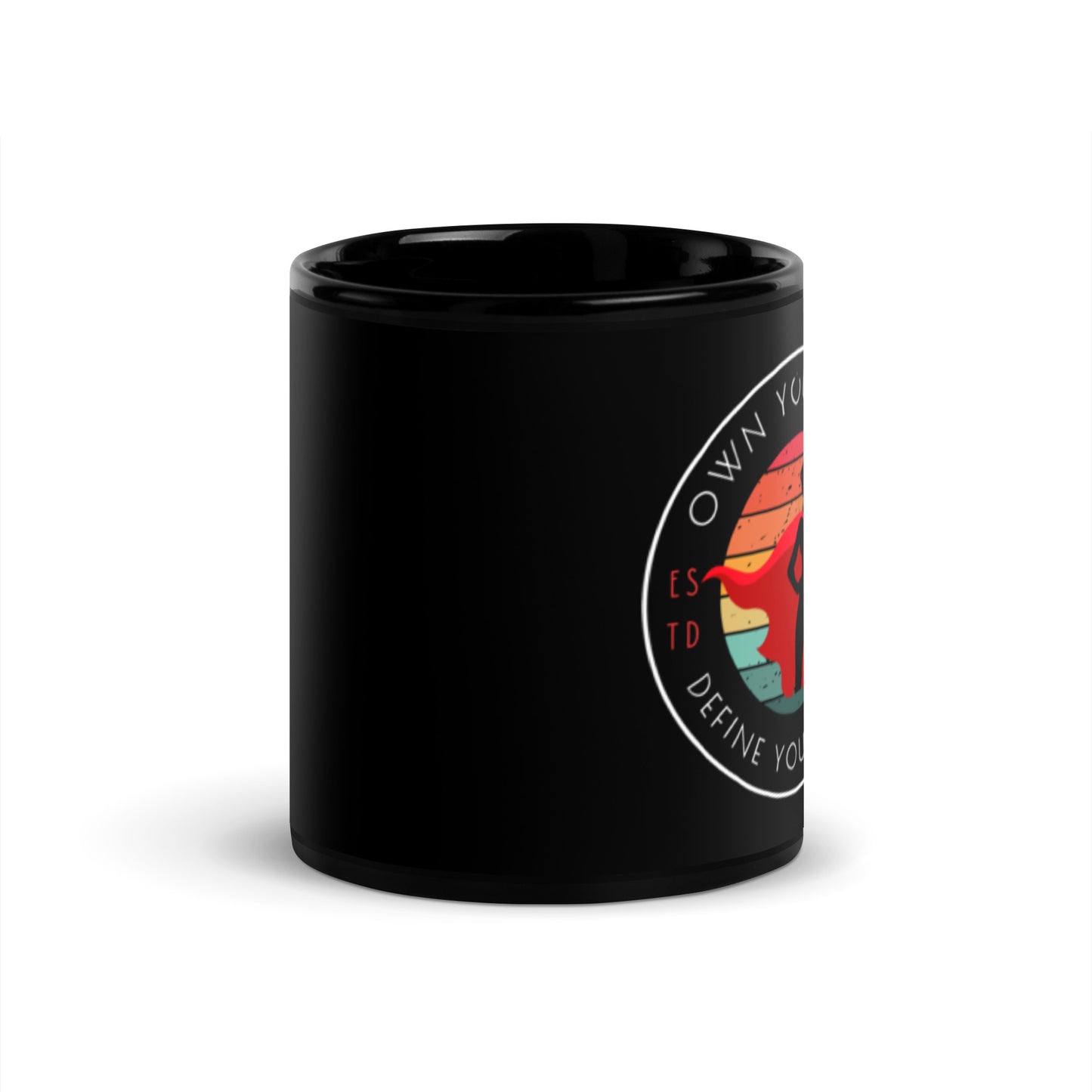 Own Your Cape; Define Your Story Black Glossy Mug