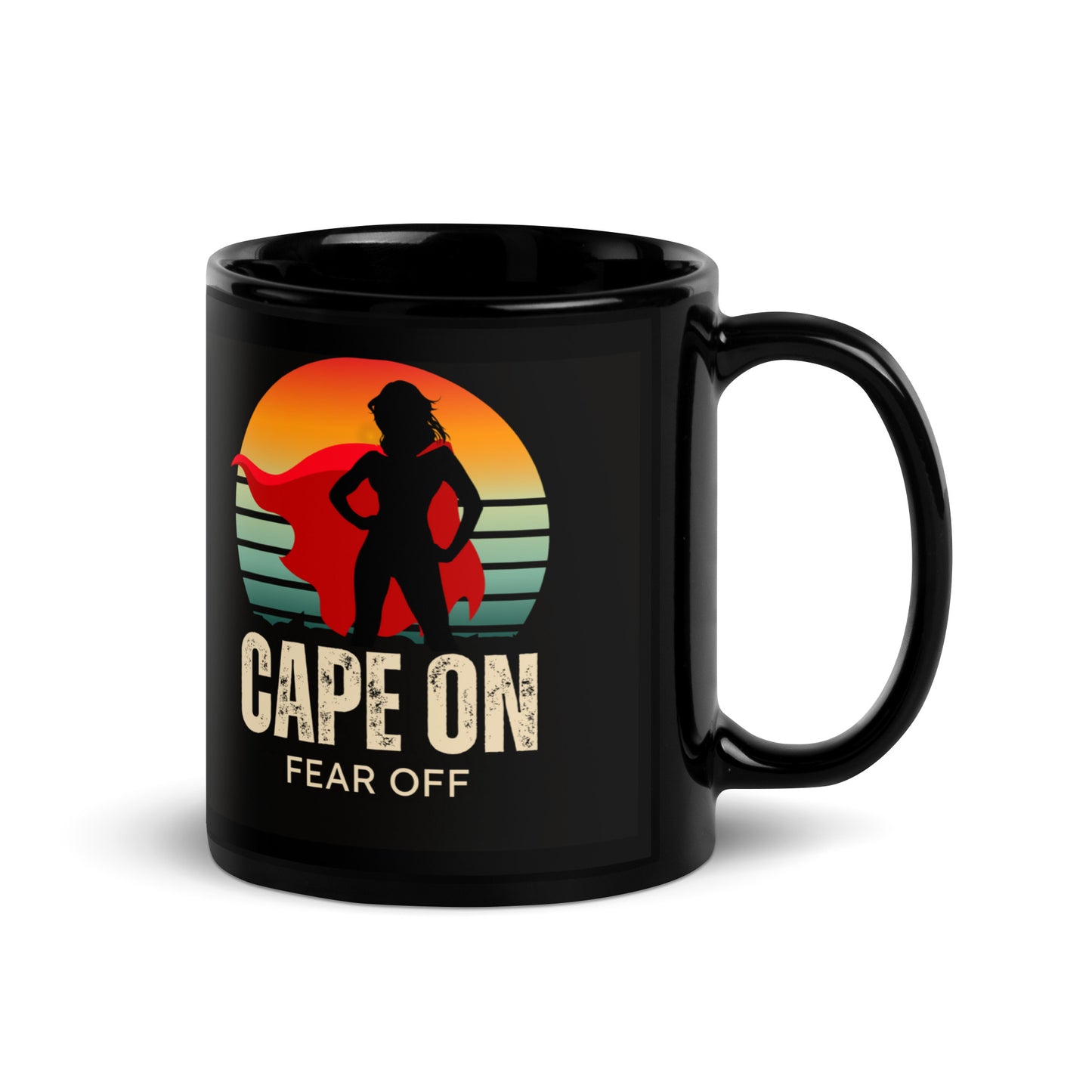 Own Your Cape; Define Your Story Black Glossy Mug